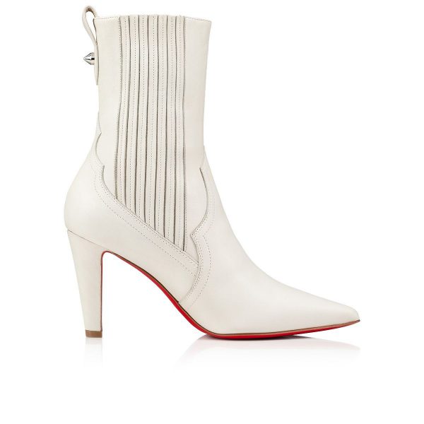 Christian Louboutin Santigag Bottines 85mm Cuir de Veau Blanc – Image 4