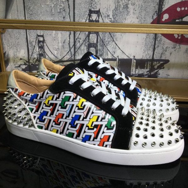 Christian Louboutin Baskets Femme Seavaste 2 Plate Logo Cl Cuir de veau et suédé Multicolore – Image 2