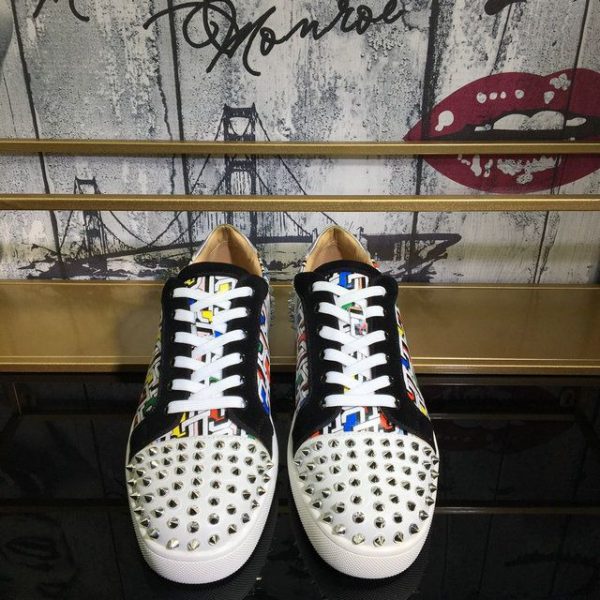 Christian Louboutin Baskets Femme Seavaste 2 Plate Logo Cl Cuir de veau et suédé Multicolore – Image 3