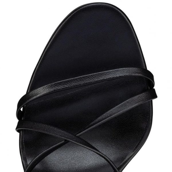 Christian Louboutin Sekmeta Alta Sandales à Talon Plat 120mm Cuir Nappa Iridescent Noir – Image 4