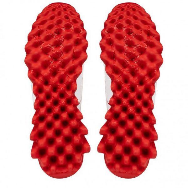 Christian Louboutin Sharkyloub SP Spikes Baskets Femme en Cuir de Veau, Néoprène et Clous Blanc – Image 2
