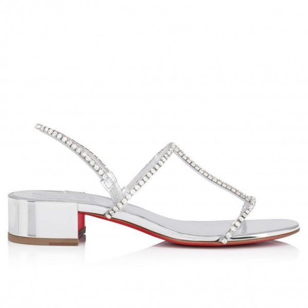 Christian Louboutin Simple Queenie Sandal 25 Mm Sandales Argenté – Image 2