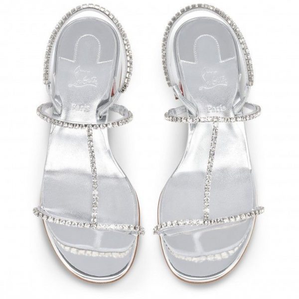 Christian Louboutin Simple Queenie Sandal 25 Mm Sandales Argenté – Image 4