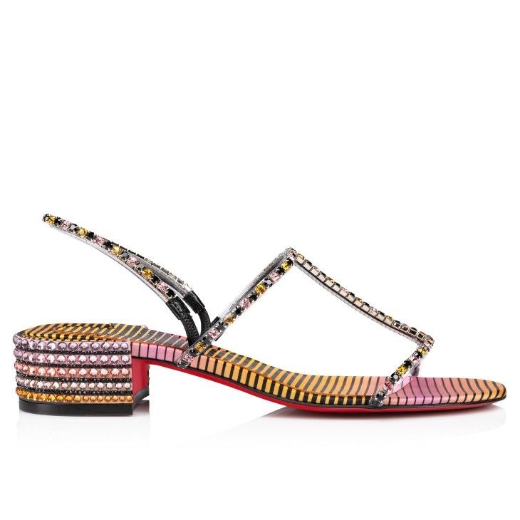 Christian Louboutin Simple Queenie Sandal Strass Aftersun 25 Mm Sandales Multicolores – Image 2