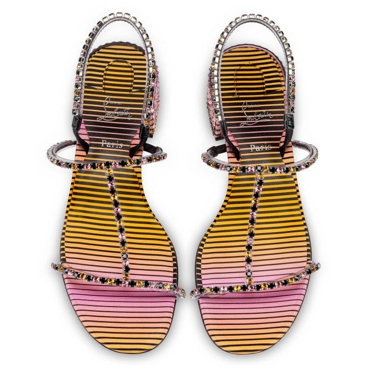 Christian Louboutin Simple Queenie Sandal Strass Aftersun 25 Mm Sandales Multicolores – Image 4