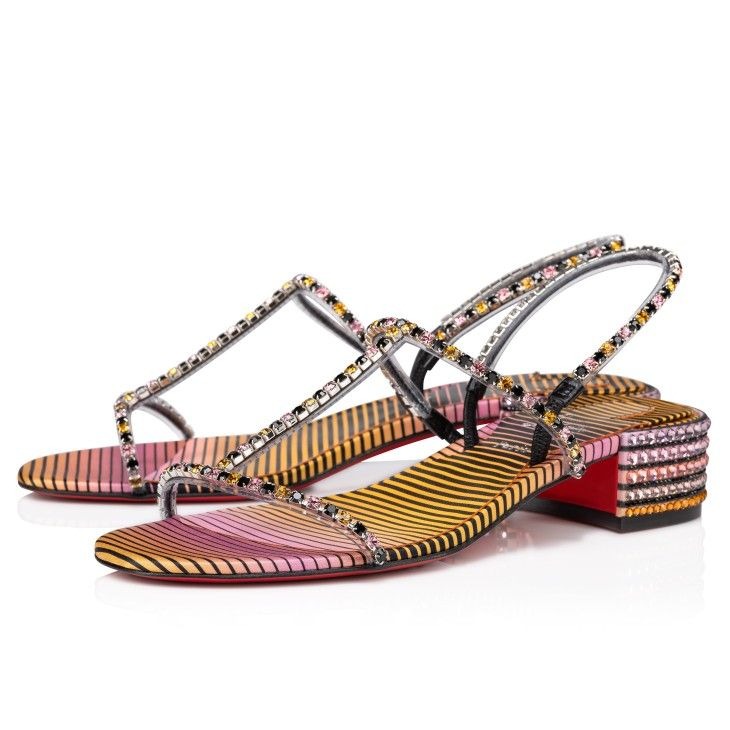 Christian Louboutin Simple Queenie Sandal Strass Aftersun 25 Mm Sandales Multicolores