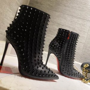 Christian Louboutin Snakilta Bottines Cloutées 120mm Cuir de Veau Noir