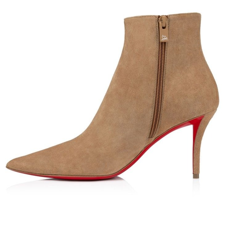 Christian Louboutin So Apostropha Booty 80mm Bottines Basses Veau Velours Lionne – Image 4