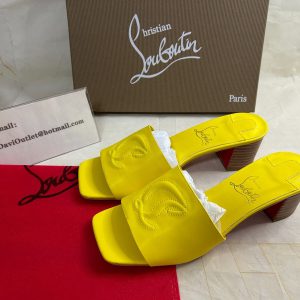 Christian Louboutin So CL Mule 55 mm Mules Cuir Nappa Jaune