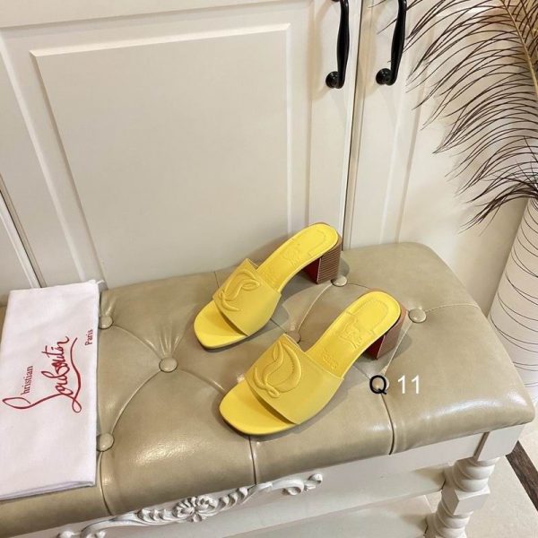 Christian Louboutin So CL Mule 55 mm Mules Cuir Nappa Jaune – Image 2