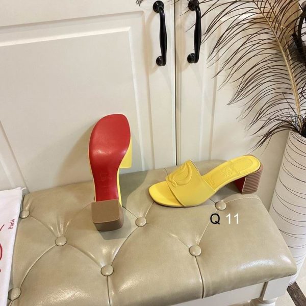 Christian Louboutin So CL Mule 55 mm Mules Cuir Nappa Jaune – Image 3
