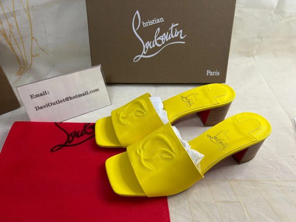 Christian Louboutin So CL Mule 55 mm Mules Cuir Nappa Jaune – Image 4