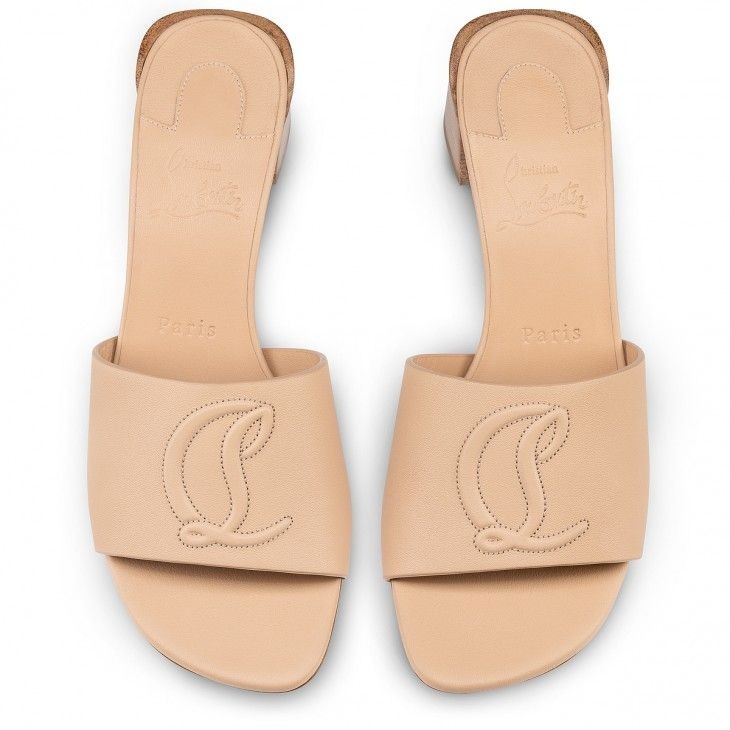 Christian Louboutin So CL Mule 55 mm Mules Sandales Cuir de Veau Leche – Image 4