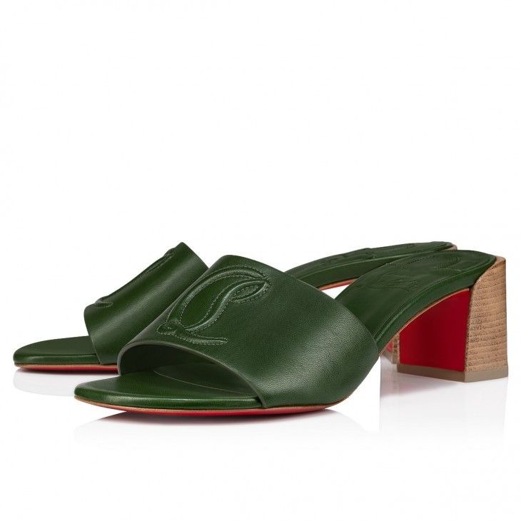 Christian Louboutin So CL Mule 55 mm Mules Sandales Cuir Nappa Vertlaine
