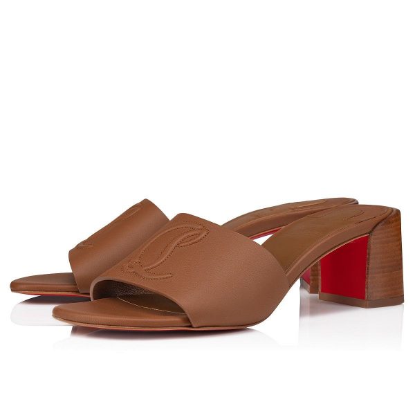 Christian Louboutin So CL Mule 55 mm Cuir Marron