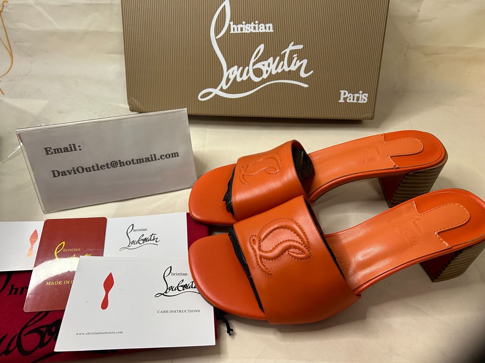 Christian Louboutin So CL Mule 55 mm Cuir Nappa Orange – Image 4