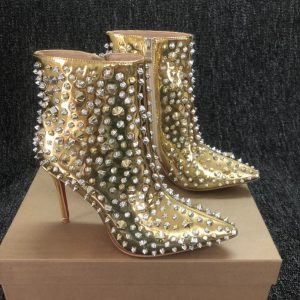 Christian Louboutin So Full Kate 100mm Bottines Cuir Métallisé Or