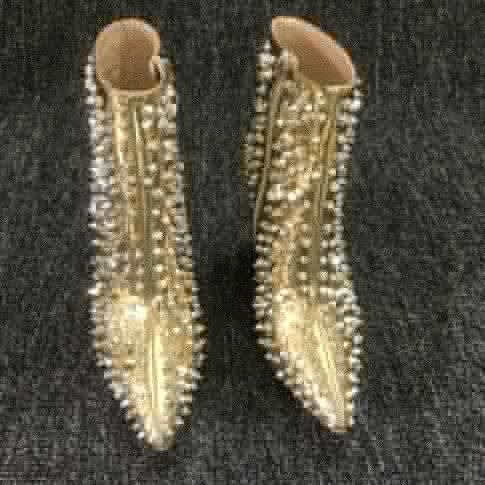 Christian Louboutin So Full Kate 100mm Bottines Cuir Métallisé Or – Image 2