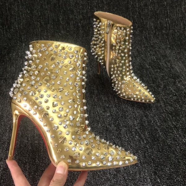 Christian Louboutin So Full Kate 100mm Bottines Cuir Métallisé Or – Image 3