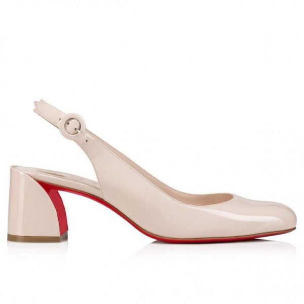 Christian Louboutin So Jane Sling escarpins 55 mm en cuir verni couleur lait – Image 2
