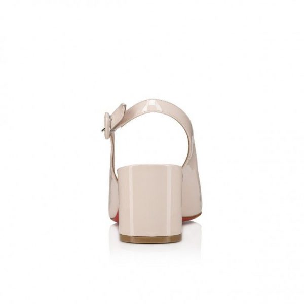 Christian Louboutin So Jane Sling escarpins 55 mm en cuir verni couleur lait – Image 3
