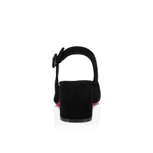 Christian Louboutin So Jane Sling escarpins 55 mm en veau velours noir – Image 3