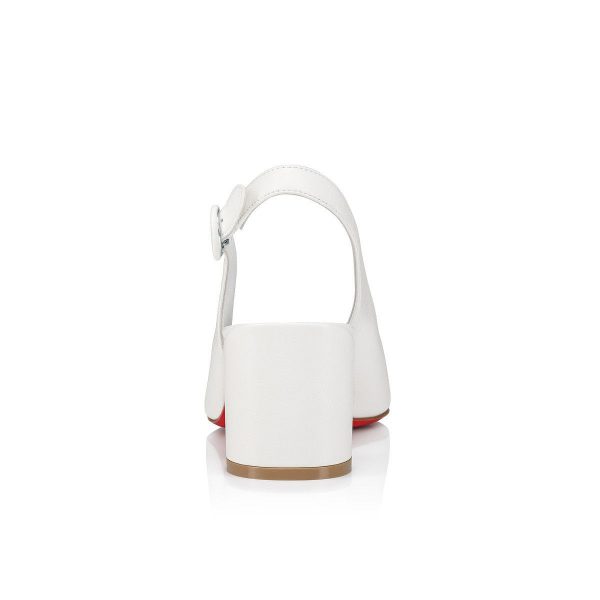 Christian Louboutin So Jane Sling escarpins slingback 55 mm en cuir nappa blanc – Image 2