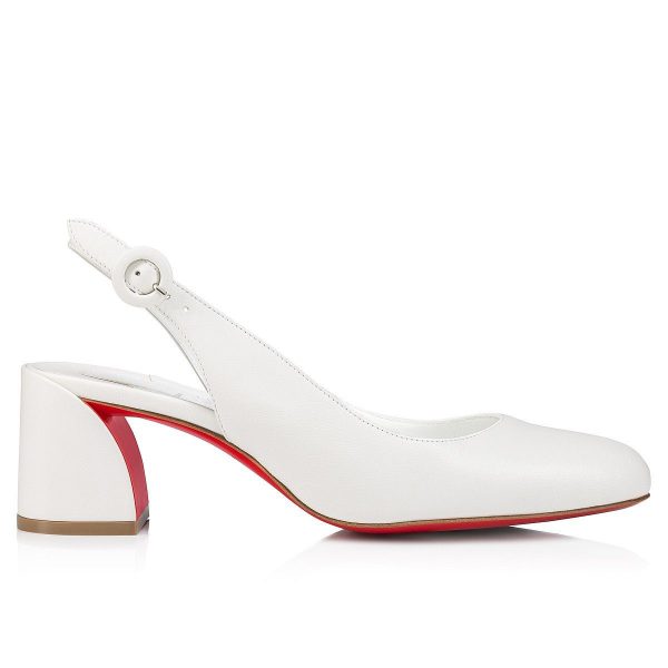 Christian Louboutin So Jane Sling escarpins slingback 55 mm en cuir nappa blanc – Image 3