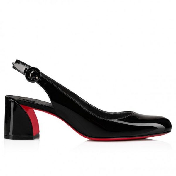 Christian Louboutin So Jane Sling escarpins slingback 55 mm en cuir verni noir – Image 2