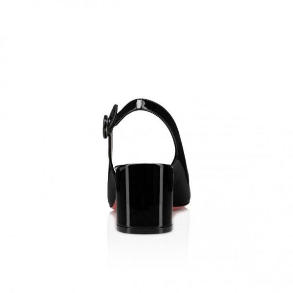 Christian Louboutin So Jane Sling escarpins slingback 55 mm en cuir verni noir – Image 3