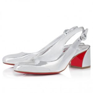 Christian Louboutin So Jane Sling escarpins slingback 55 mm en cuir specchio argenté