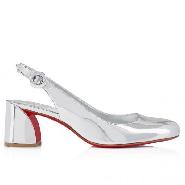 Christian Louboutin So Jane Sling escarpins slingback 55 mm en cuir specchio argenté – Image 2