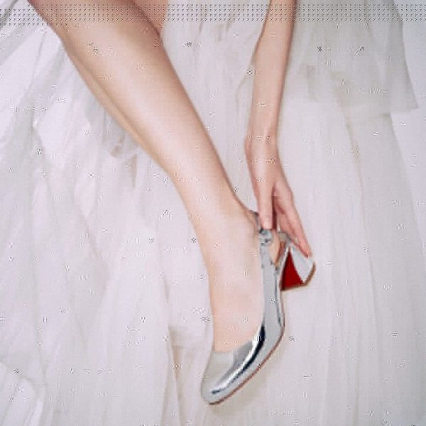 Christian Louboutin So Jane Sling escarpins slingback 55 mm en cuir specchio argenté – Image 5