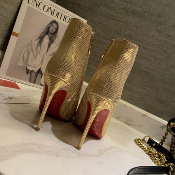 Christian Louboutin So Kate Bottines 85mm Cuir Métallisé Or – Image 4