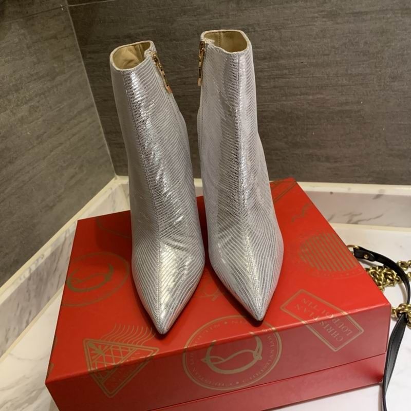 Christian Louboutin So Kate Bottines 85mm Cuir Métallisé Argent – Image 3