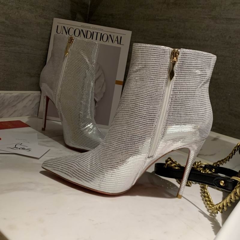 Christian Louboutin So Kate Bottines 85mm Cuir Métallisé Argent – Image 5