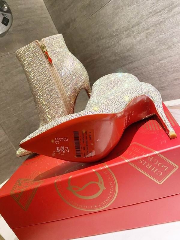 Christian Louboutin So Kate Bottines Cristaux Ornements Veau Velours Or Métallisé – Image 4