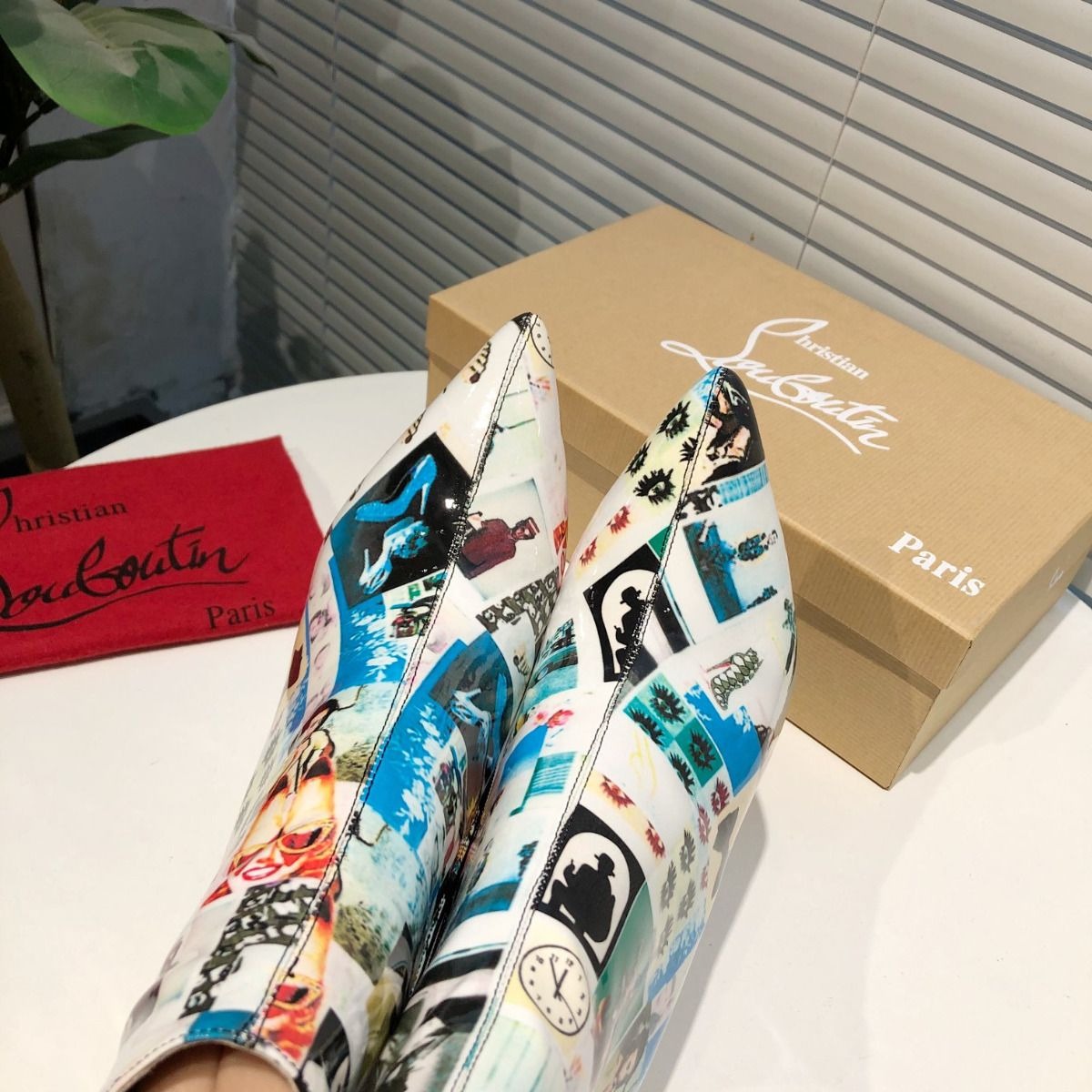 Christian Louboutin So Kate Booty Bottines 100mm Collage Vernis Multicolore – Image 2