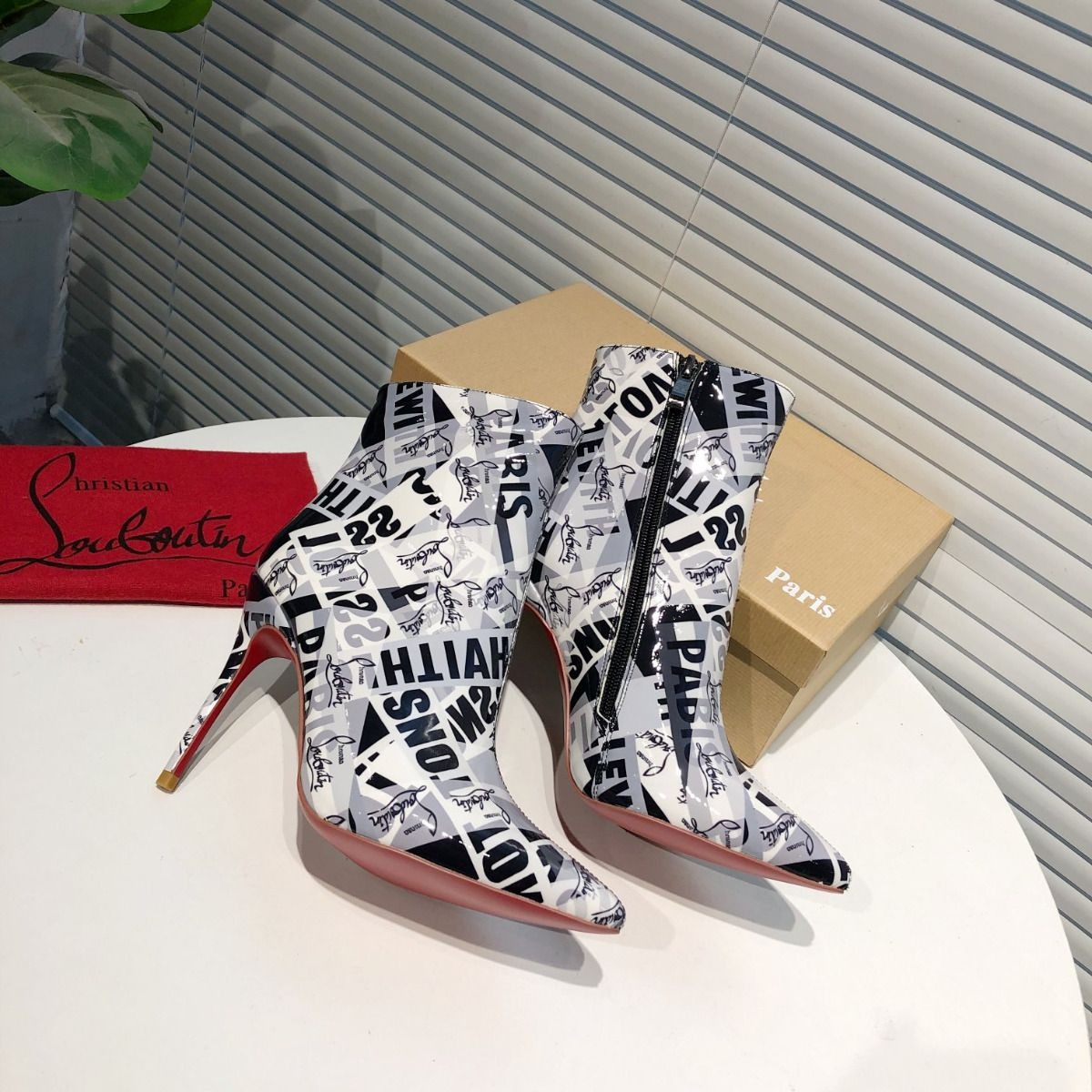 Christian Louboutin So Kate Booty Bottines 100mm Vernis Multicolore