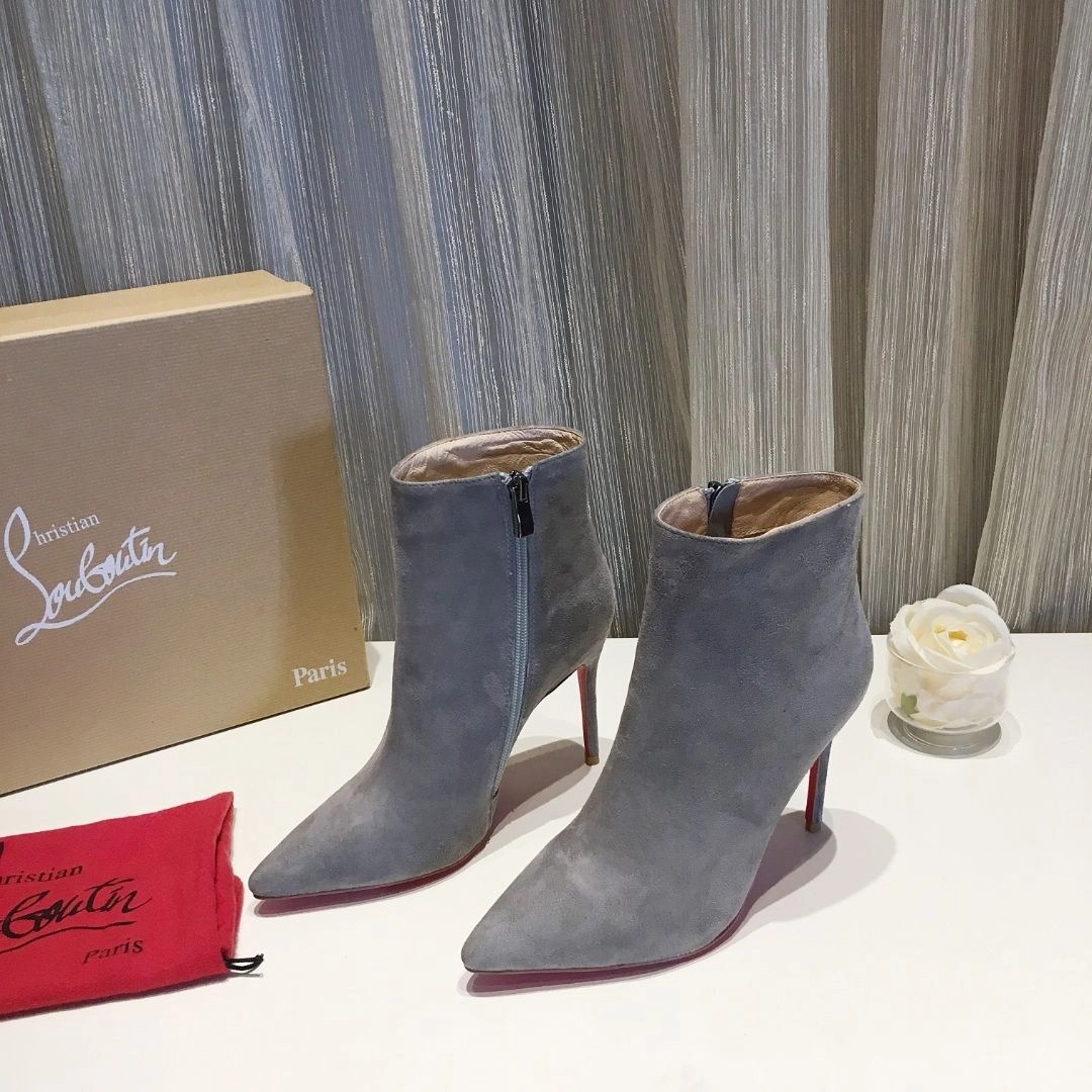 Christian Louboutin So Kate Booty Bottines 100mm Daim Gris