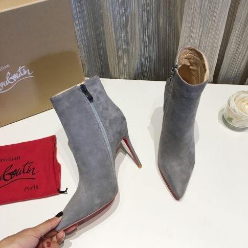 Christian Louboutin So Kate Booty Bottines 100mm Daim Gris – Image 2