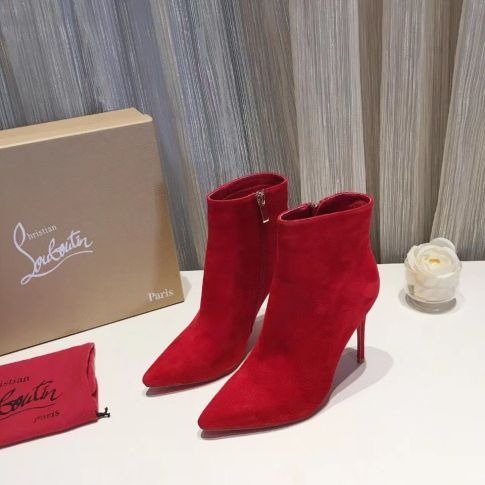Christian Louboutin So Kate Booty Bottines 100mm Daim Rouge – Image 2