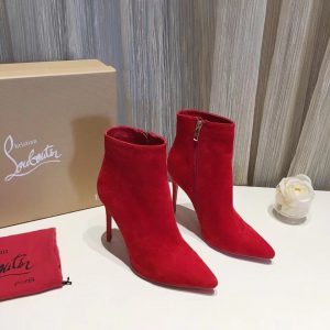 Christian Louboutin So Kate Booty Bottines 100mm Daim Rouge