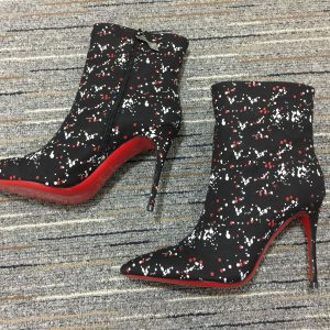 Christian Louboutin So Kate Booty Bottines 100 mm Toile Splash Multicolore