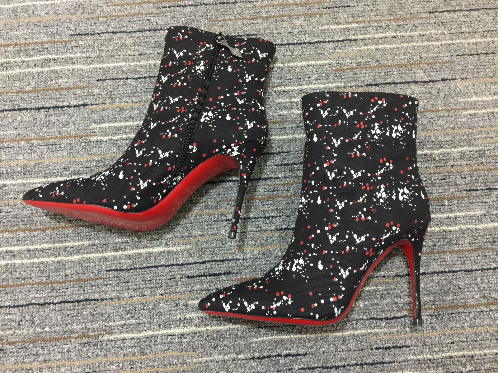 Christian Louboutin So Kate Booty Bottines 100 mm Toile Splash Multicolore