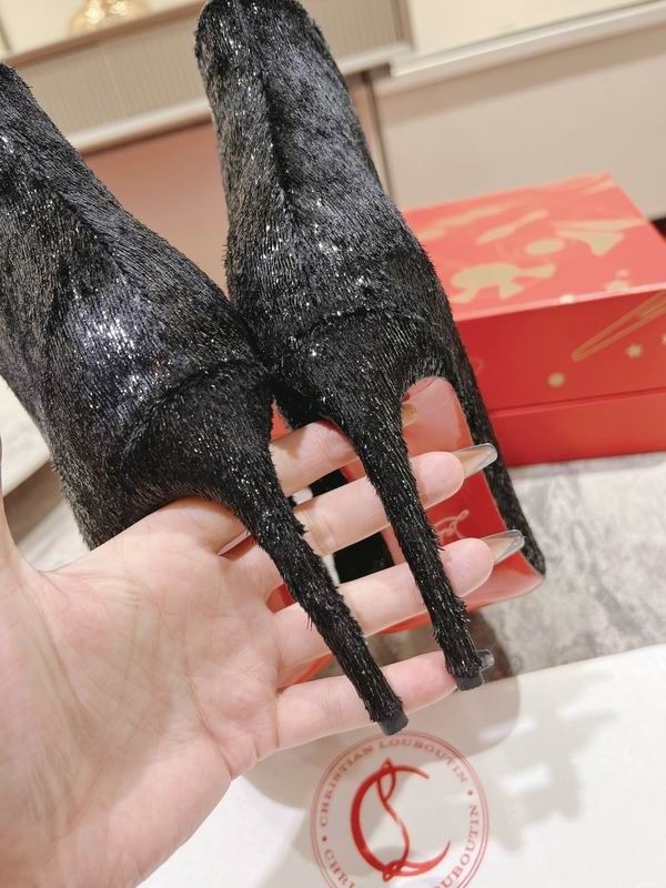 Christian Louboutin So Kate Booty Bottines 100mm Velours Papillon Noir – Image 4