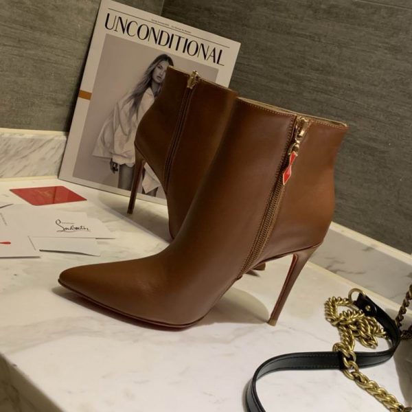 Christian Louboutin So Kate Booty Bottines 85mm Cuir de Veau Marron – Image 3