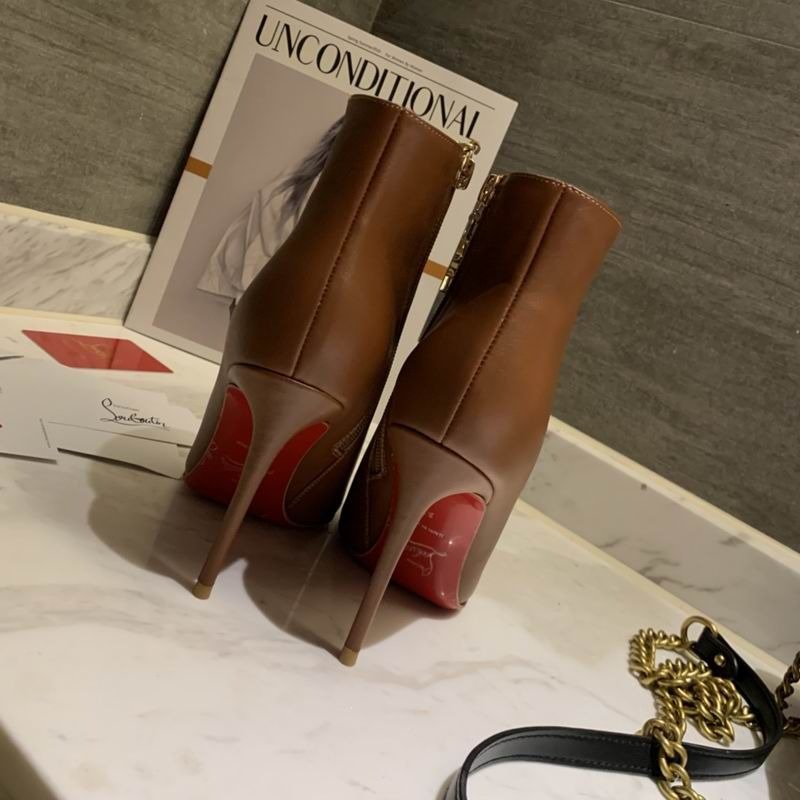 Christian Louboutin So Kate Booty Bottines 85mm Cuir de Veau Marron – Image 4