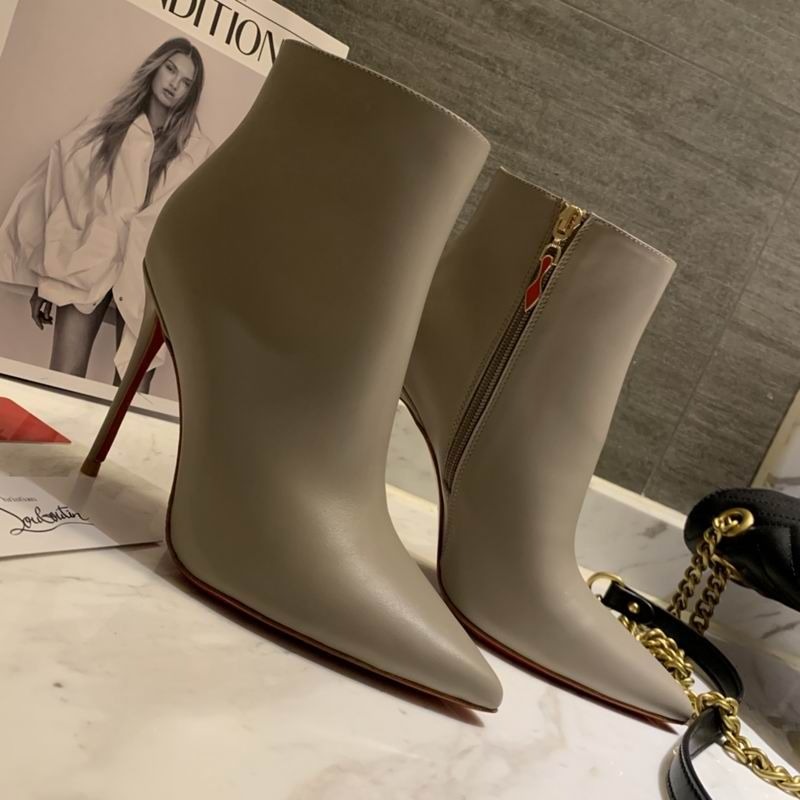 Christian Louboutin So Kate Booty Bottines 85mm Cuir de Veau Gris