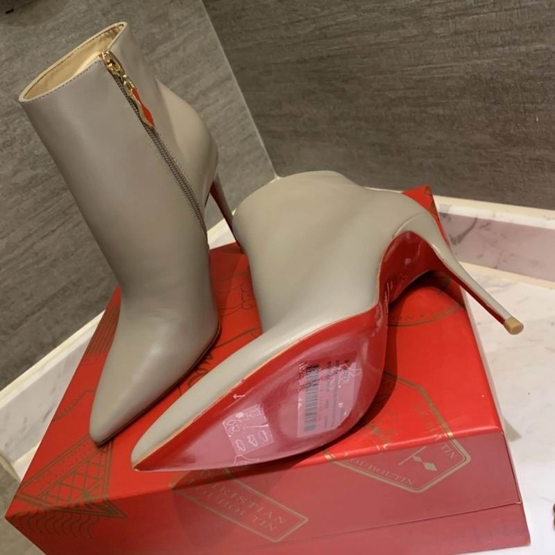 Christian Louboutin So Kate Booty Bottines 85mm Cuir de Veau Gris – Image 2